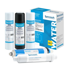 Standard set of 5 Ecosoft cartridges for a reverse osmosis filter without a mineralizer