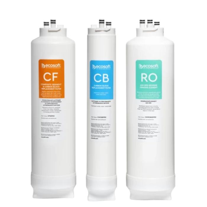 Combined polypropylene and compressed carbon cartridge for CROSS90 reverse osmosis filter