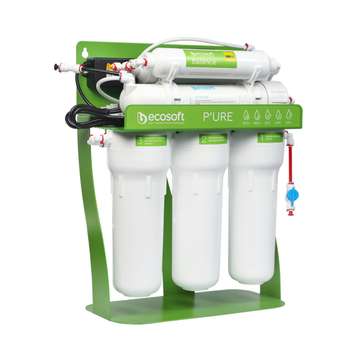 Ecosoft P'URE BALANCE reverse osmosis filter with a pump