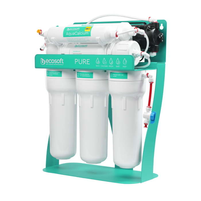 Ecosoft P'URE AquaCalcium reverse osmosis filter with a pump